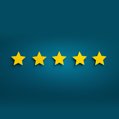 5 Star on blue background