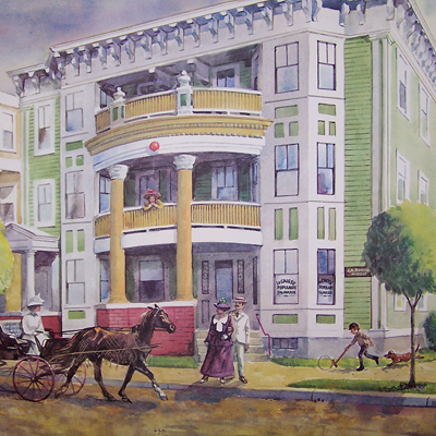 Illustration of St. Mary's Bank in 1908